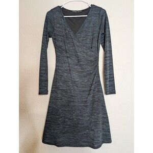 Prana Nadia Lined Dress Women's XS Gray Long Sleeve Stretch Athletic‎ Heathered
